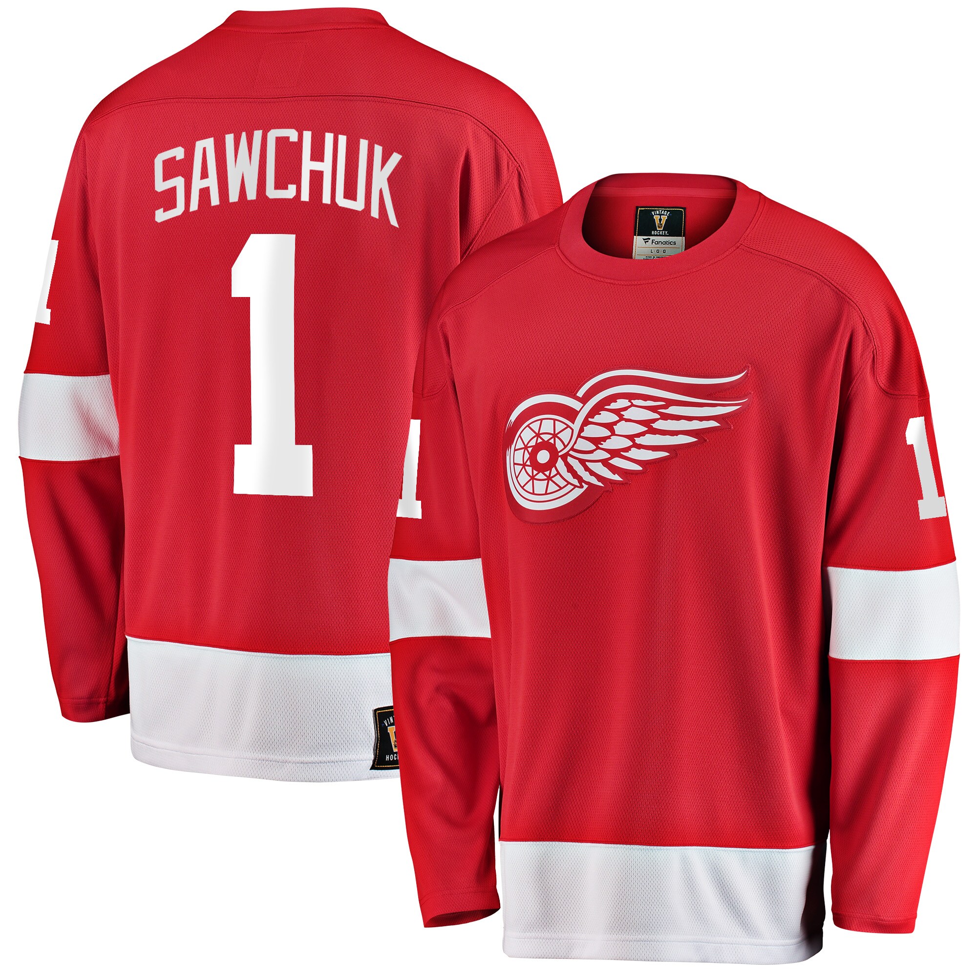 Men's Detroit Red Wings Terry Sawchuk Red Premier Breakaway Retired Player Jersey