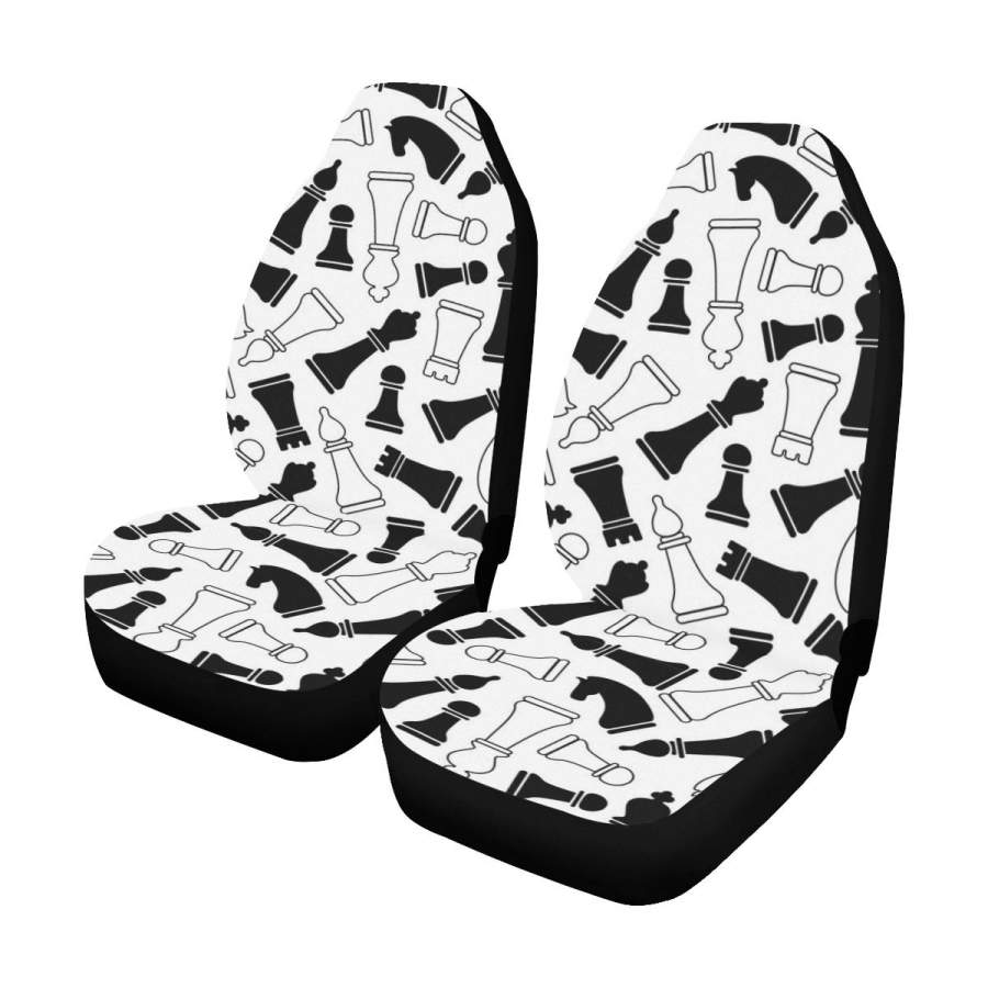Chess Car Seat Covers (Set of 2 ) Universal Fit Most Cars Trucks and SUVs
