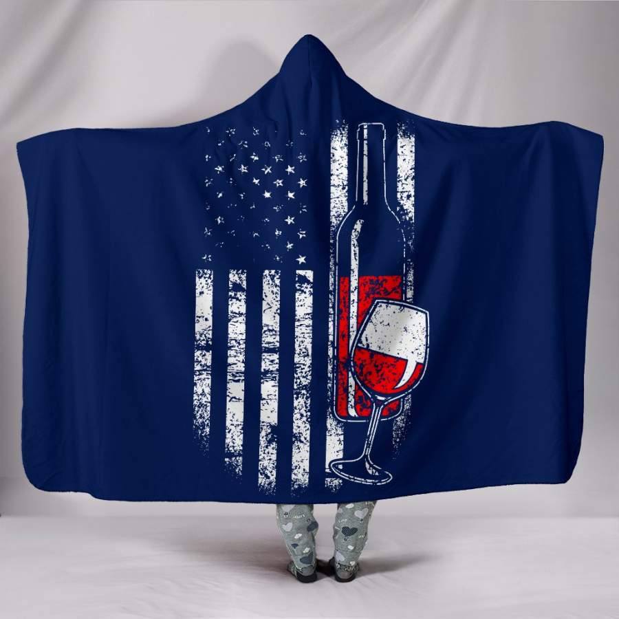 American Wine Hooded Blanket