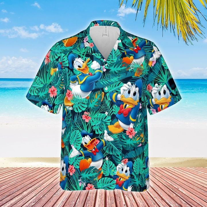 Donald Duck Funny Flower Hawaiian Casual Shirt 171