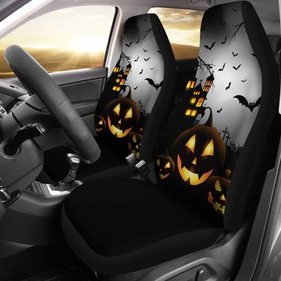 Pumpkin Castle Halloween Car Seat Covers