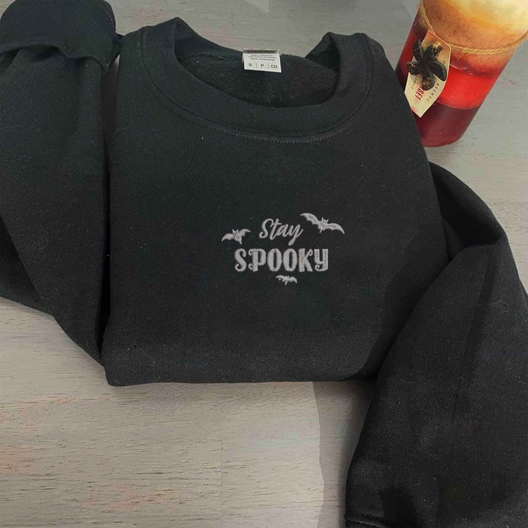 Stay Spooky Halloween Embroidered Sweatshirt 2D Crewneck Sweatshirt All Over Print Sweatshirt For Women Sweatshirt For Men Sws3753