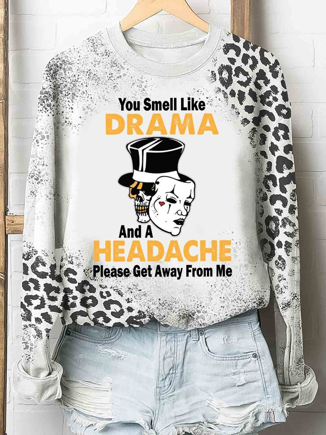 Skull Tattoo You Smell Like Drama Highlights Tshirt 3D Hoodie – Leopard Funny Shirt All Over Print For Men Women