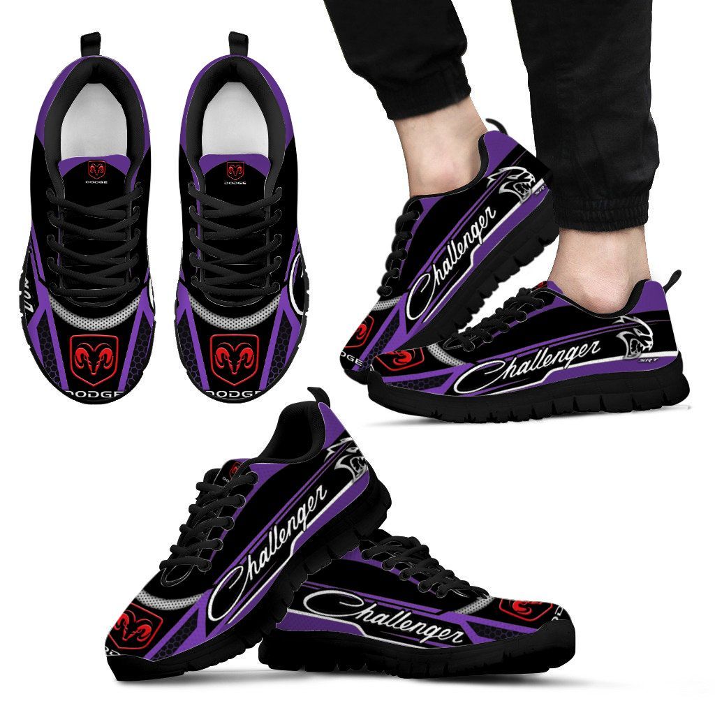 3D Printed Dodge Challenger  Sneakers Ver 6 For Men & Women (Violet)