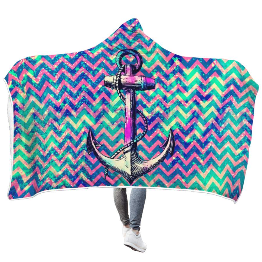 Anchor In Galaxy Custom Hooded Blanket