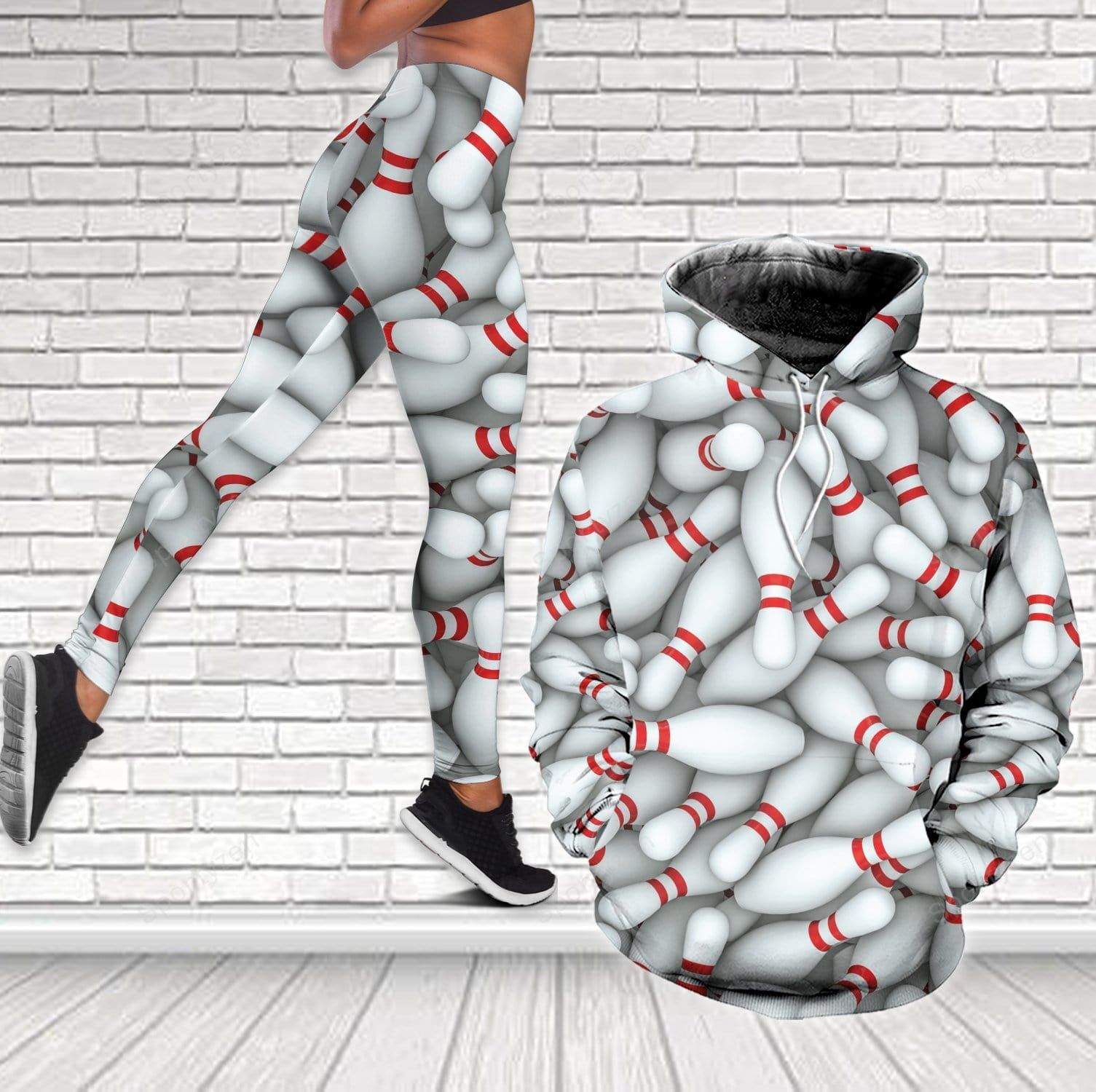 Amazing Bowling Pattern 3D Hoodie – Leggings #300321H