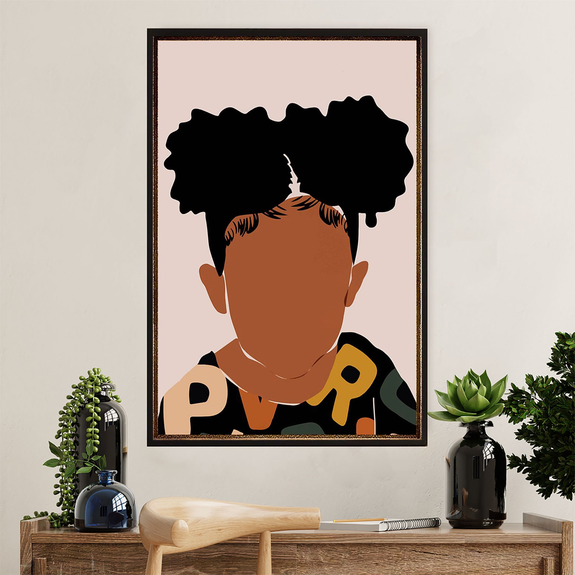 African American Afro Poster Prints | Black Kid | Wall Art Gift For Black Girl