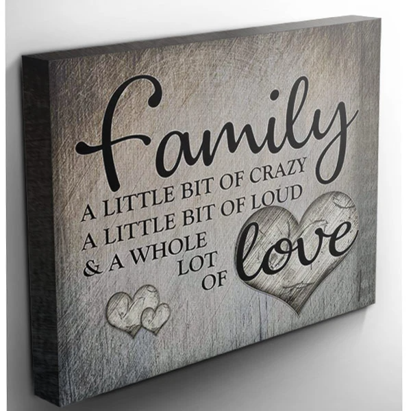 A Litte Bit Of Crazy To Family Love – Best Idea For Home Decor – Matte Canvas, Canvas Wall Art