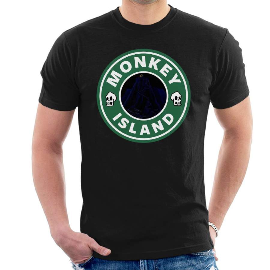 Monkey Island Star Bucks Logo Men’s T-Shirt