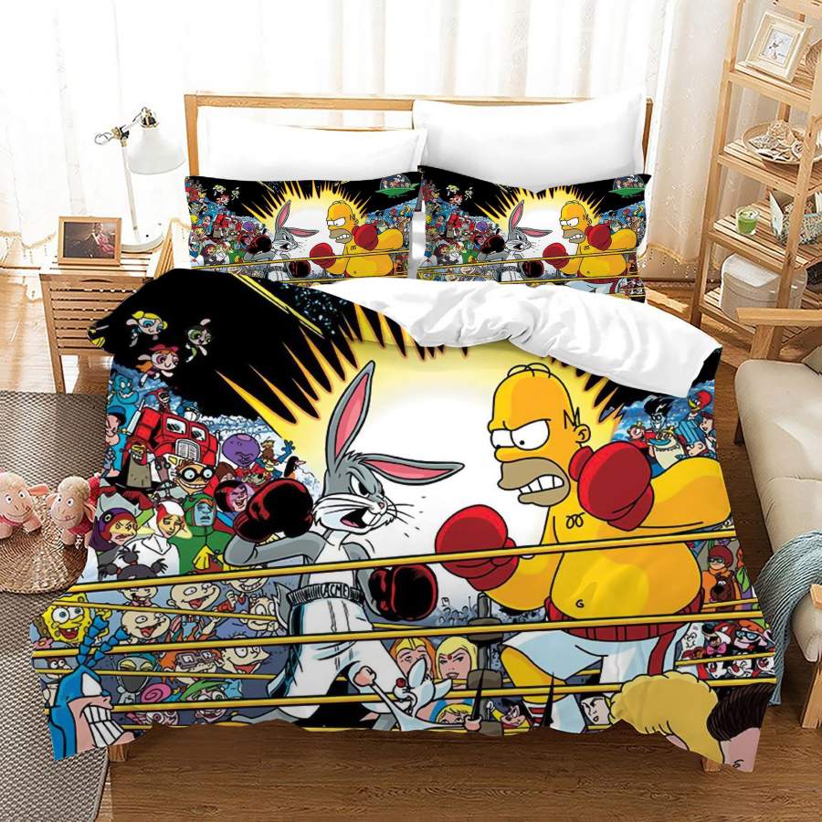 Looney Tunes Bugs Bunny #23 Duvet Cover Quilt Cover Pillowcase Bedding Set Bed Linen Home Bedroom Decor