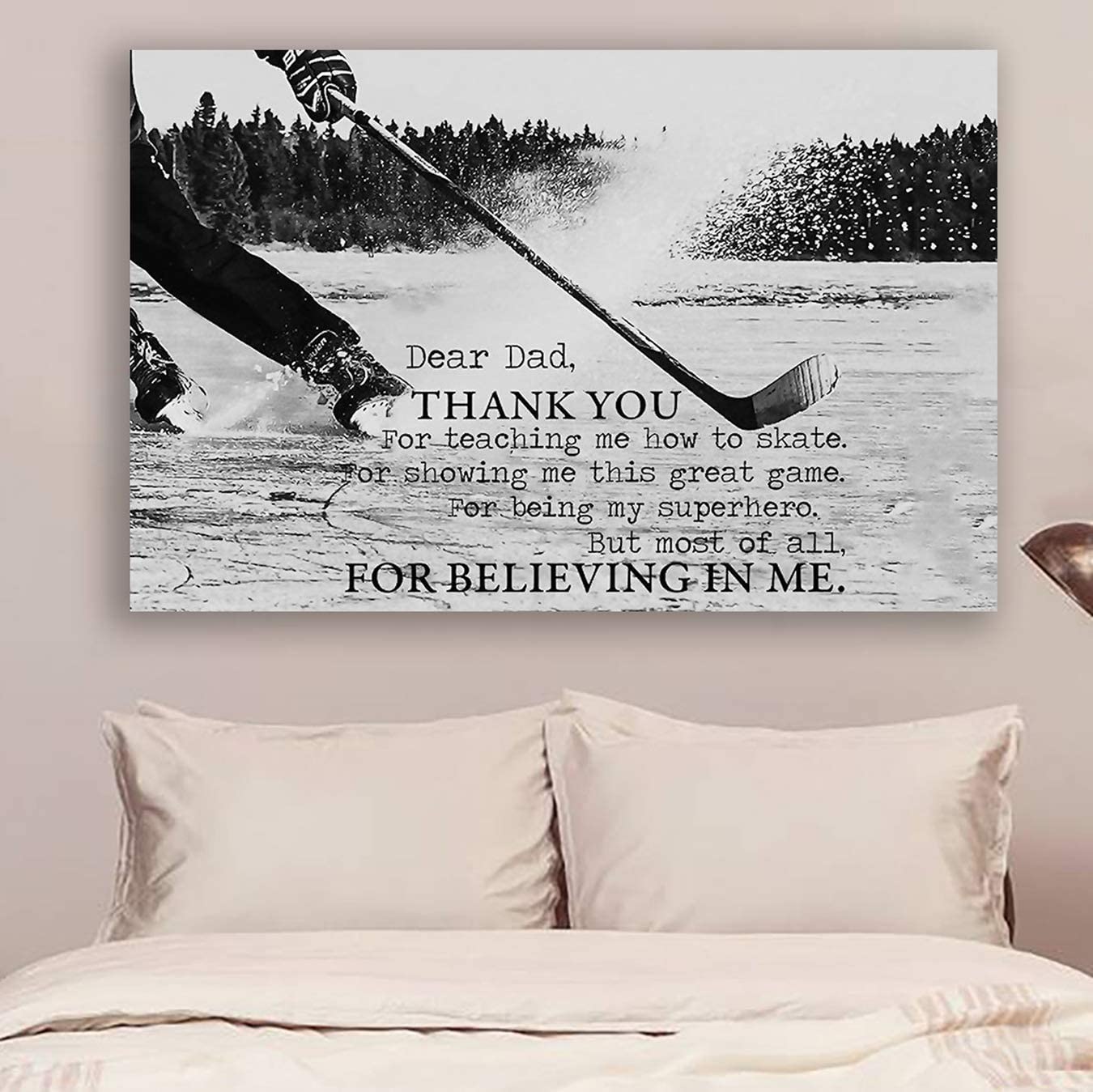 Poster for Room Aesthetic -Command Strips Wall Decor – Cv923 Lhd Hockey Poster – Dear Dad