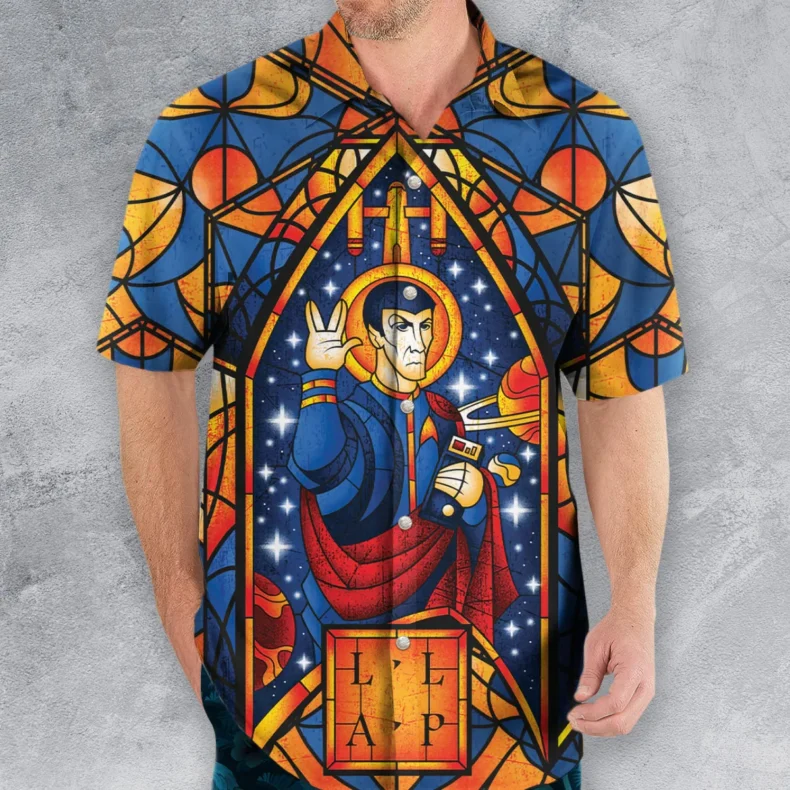 Stained Glass Star Trek Hawaiian Shirt