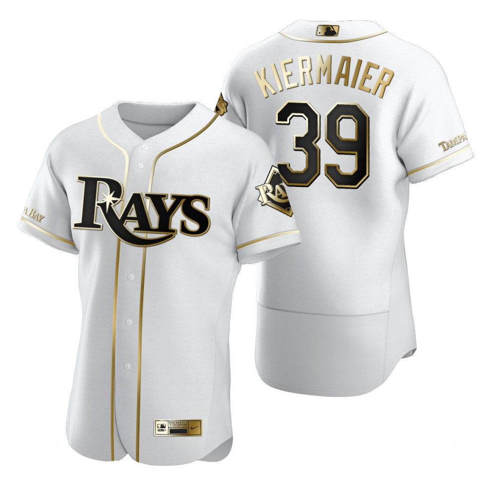 Tampa Bay Rays #39 Kevin Kiermaier MLB Golden Brandedition White Jersey Gift For Rays Fans