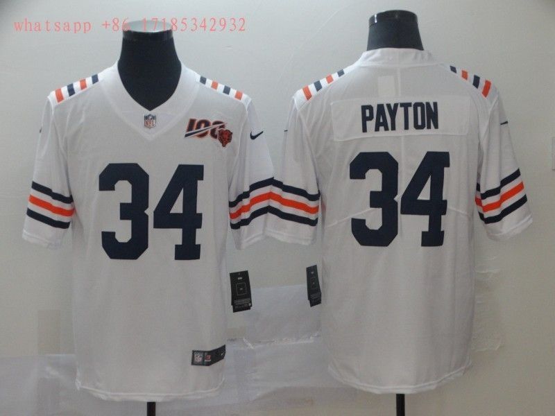 Chicago Bears Walter Payton #34 NFL 100 2020 White Jersey Jersey