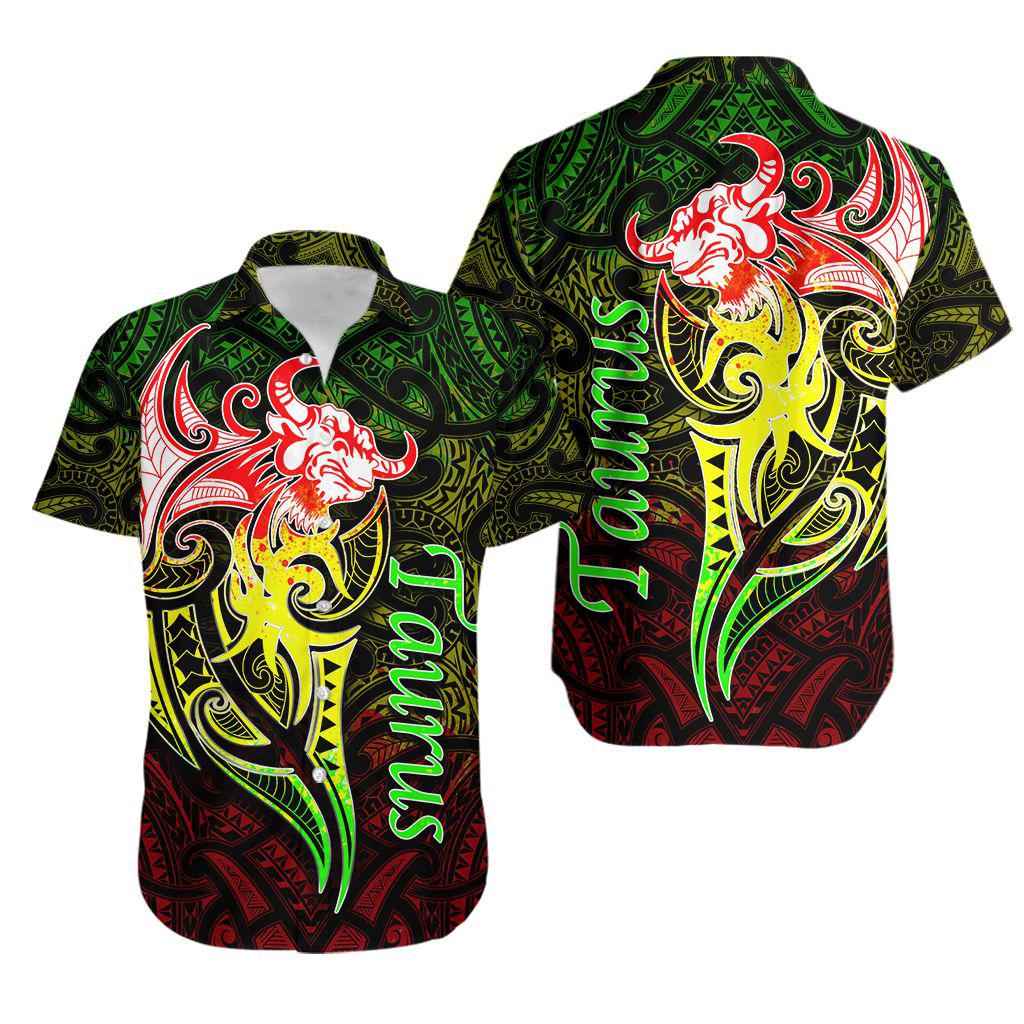 Taurus Zodiac Mix Polynesian Tattoo Hawaii Shirt For Men Women Ha39826