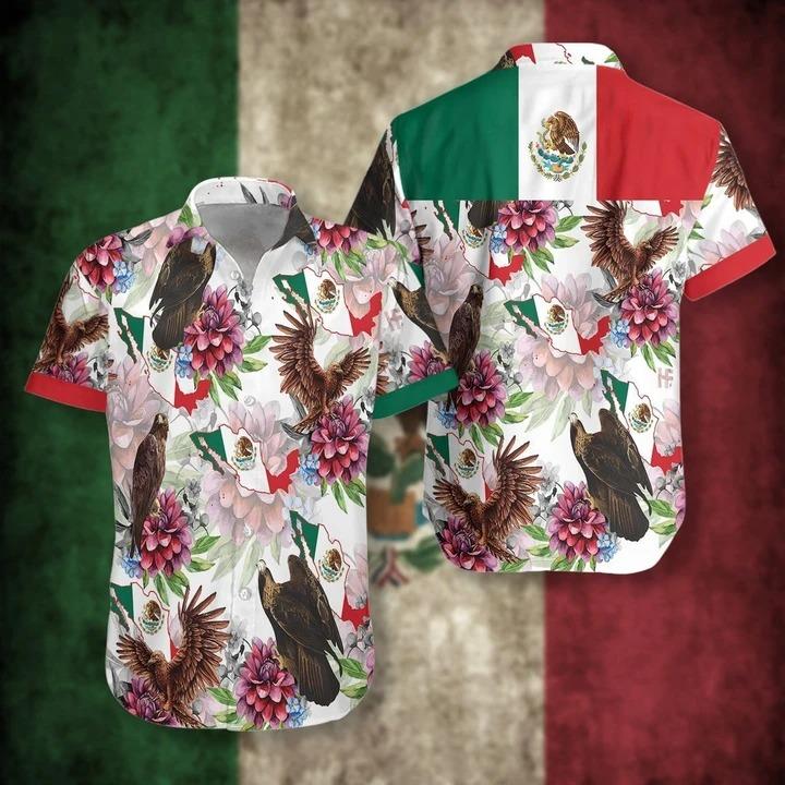 Mexico Proud Dahlia Golden Eagle Tropical Hawaii Shirt 131 Ha64722