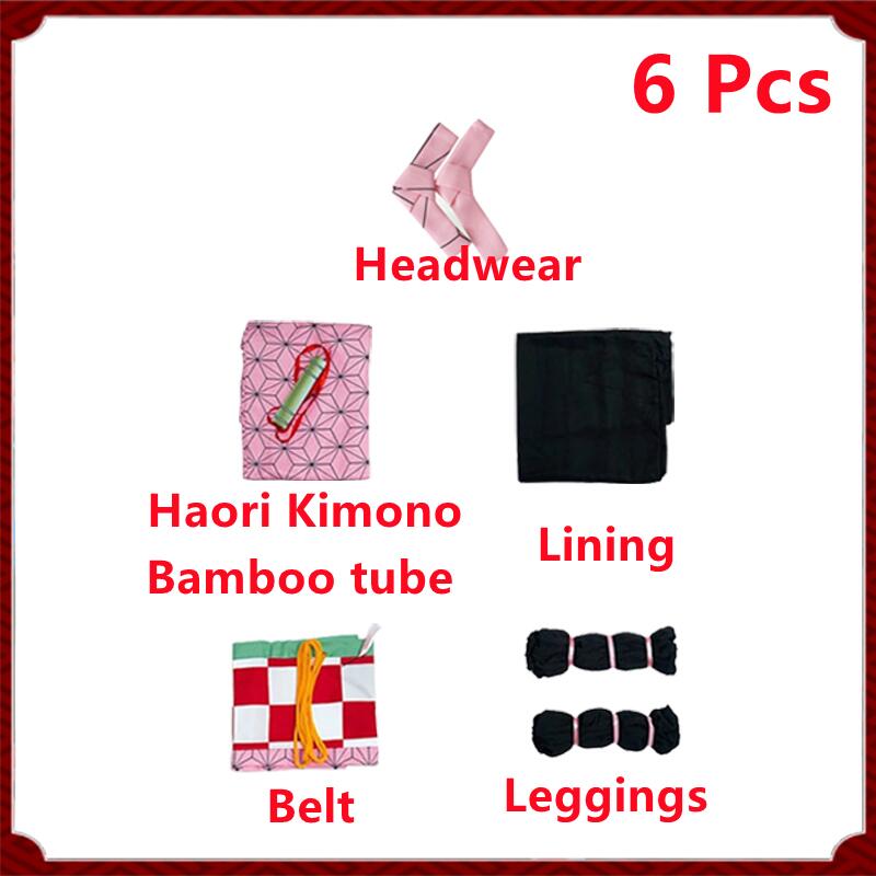 Anime Demon Slayer Kamado Nezuko Cosplay Costume Wig Women Kimono Deguisement Halloween Carnival Nezuko Adult Kids Wear alx