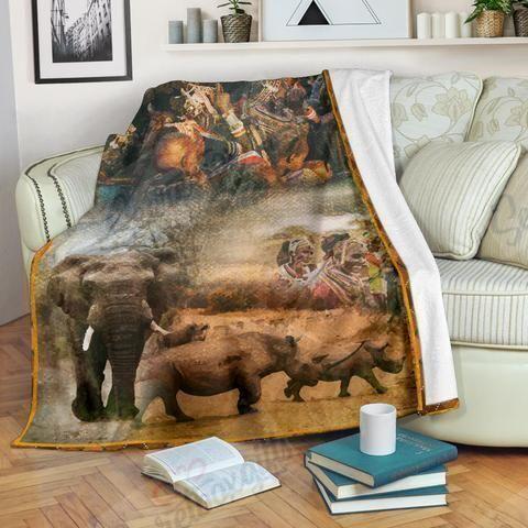 African Animals In Field Gs-Cl-Dt0304 Fleece Blanket