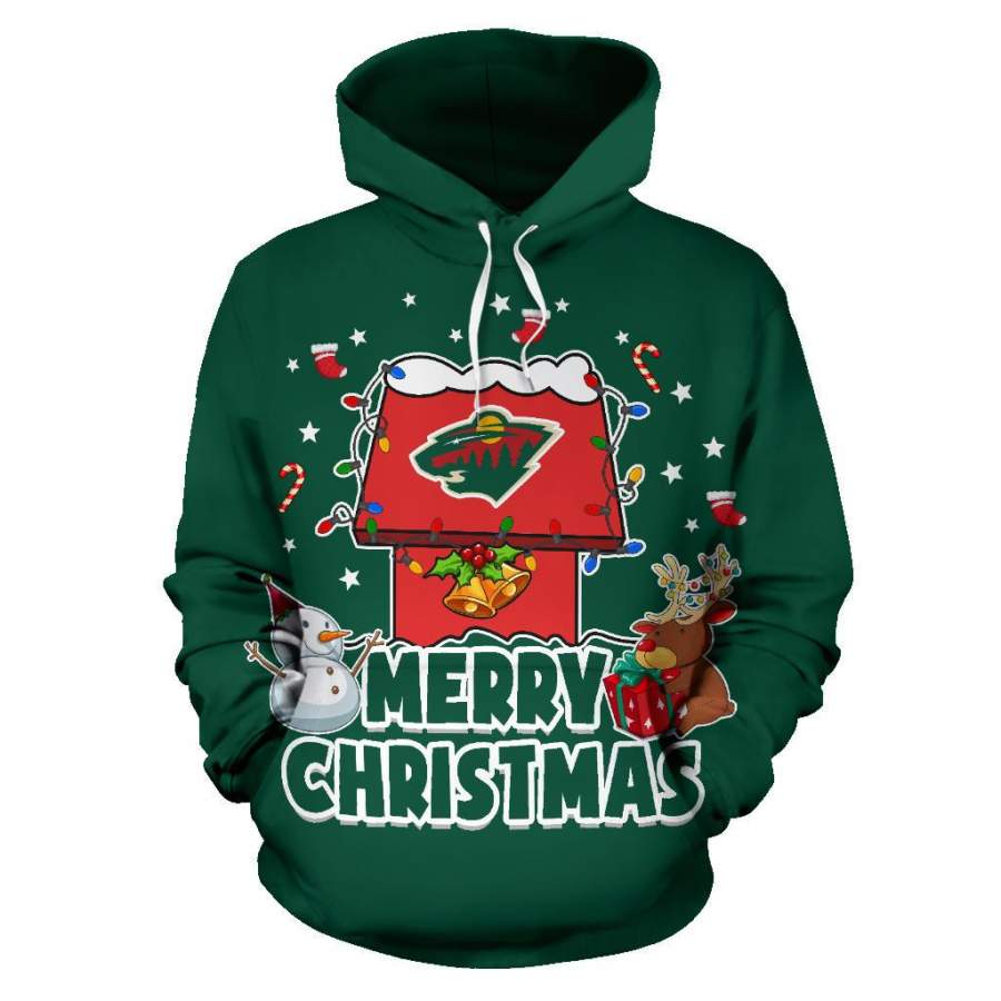 Funny Merry Christmas Minnesota Wild Hoodie 2019