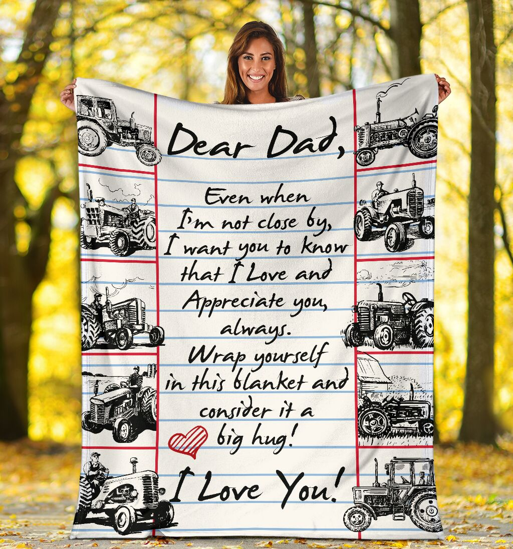 Personalized To My Daddy Blanket From Son Daughter Tractor Farmer When I’M Not Closed Letter Custom Name Christmas Gifts