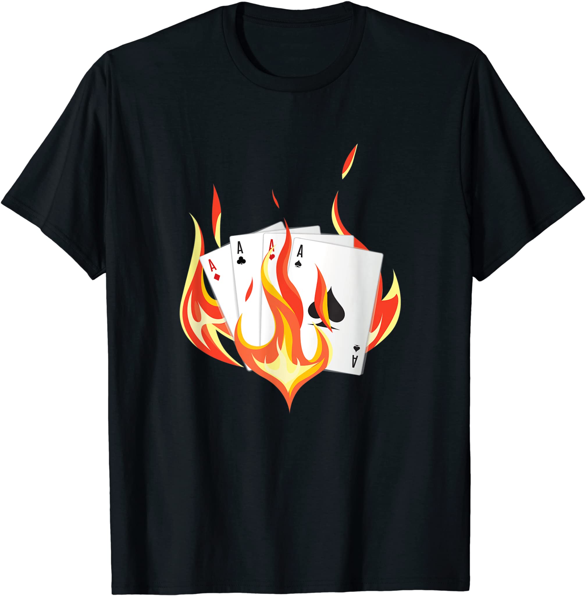 Poker All In Player Burning Cards Holdem Texas Fire Casino T-Shirt