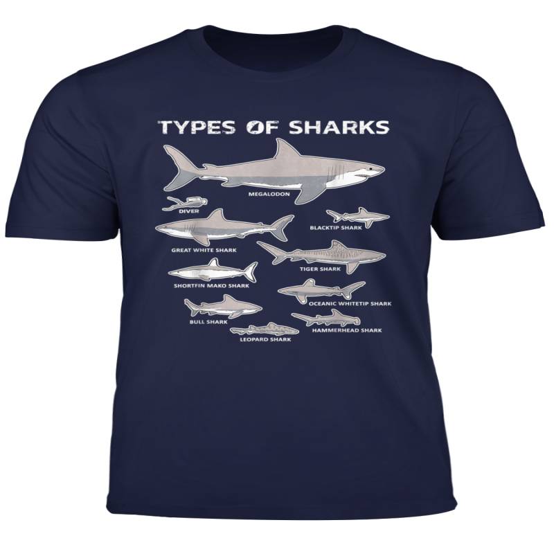 9 Types Of Sharks T Shirt Educational Academic Ocean Tee