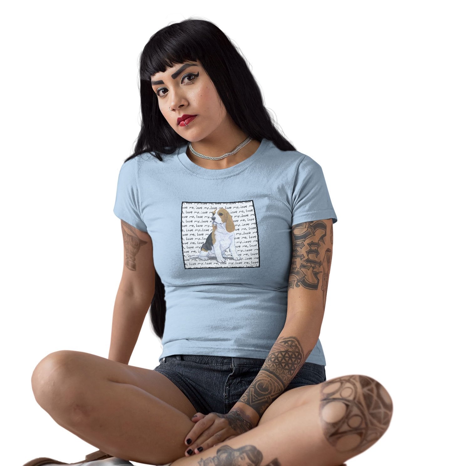 Beagle Puppy Love Text – Women’S Fitted T-Shirt