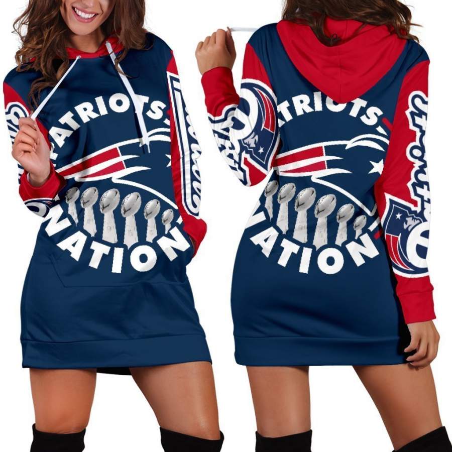 New England Patriots Patriots Nation Hoodie Dress