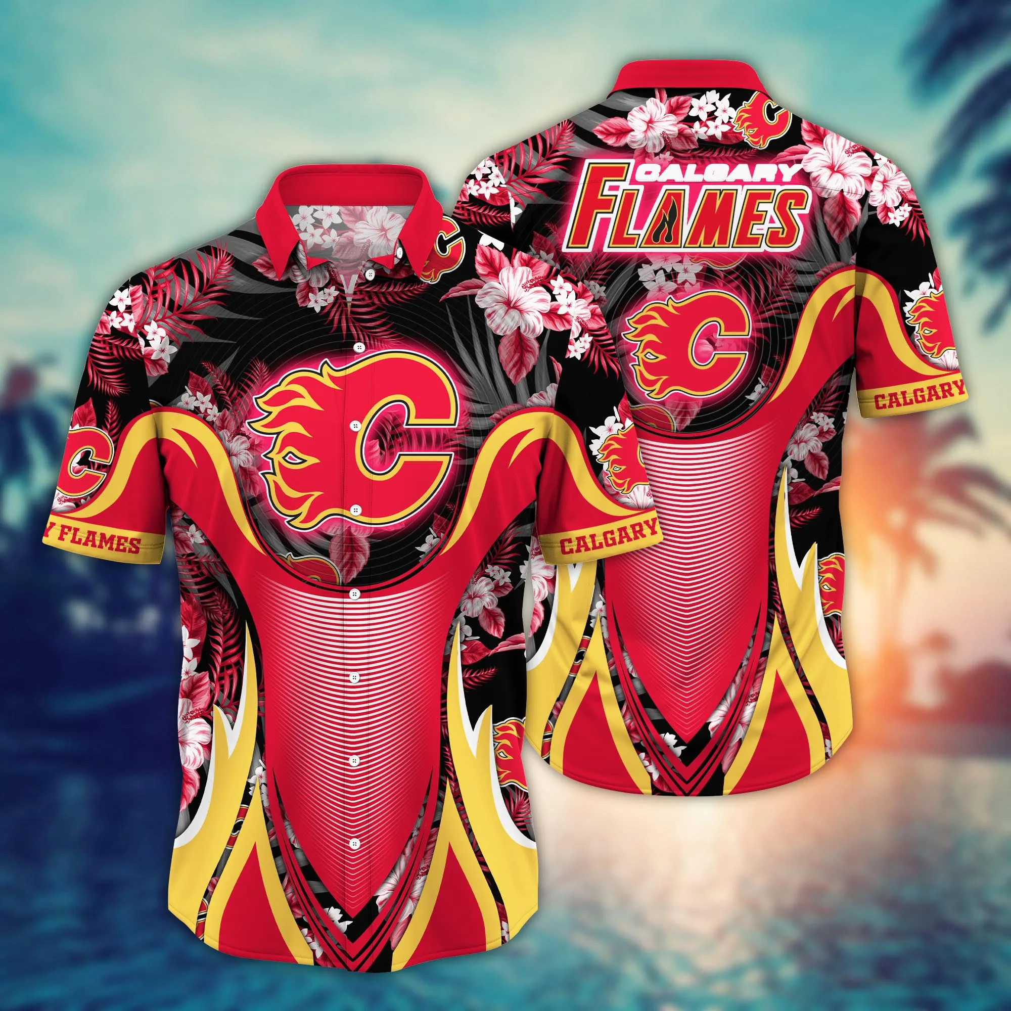 Calgary Flames Nhl Hawaiian Shirt August Aloha Shirt