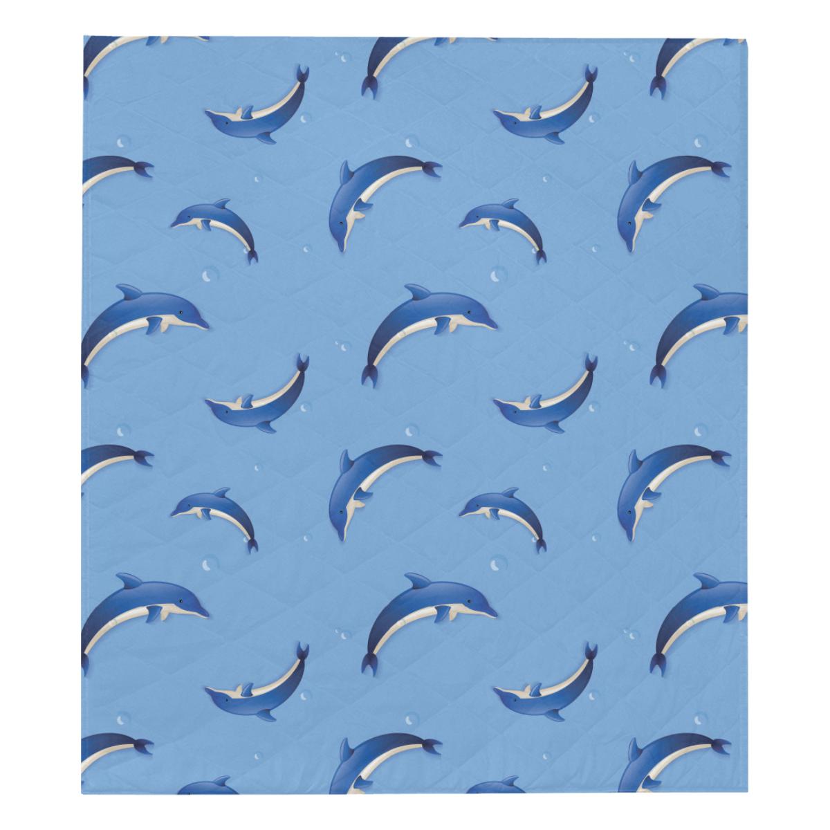 Dolphin Blue Print Premium Quilt