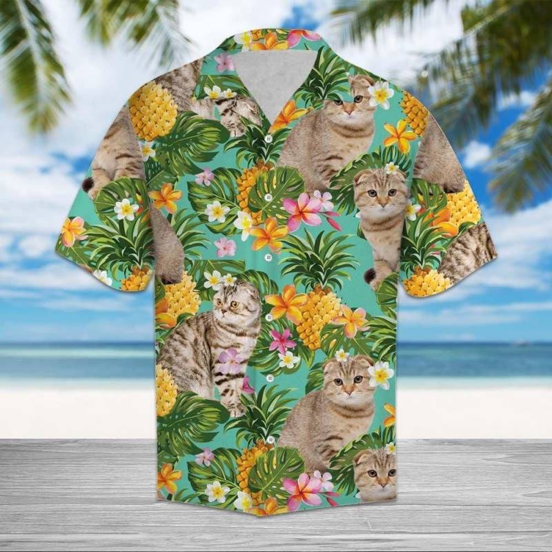 Artsyhomes Tropical Pineapple Scottish Fold Hawaiian Ha8741