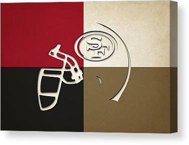 2 San Francisco 49Ers Helmet Joe Hamilton Canvas Print