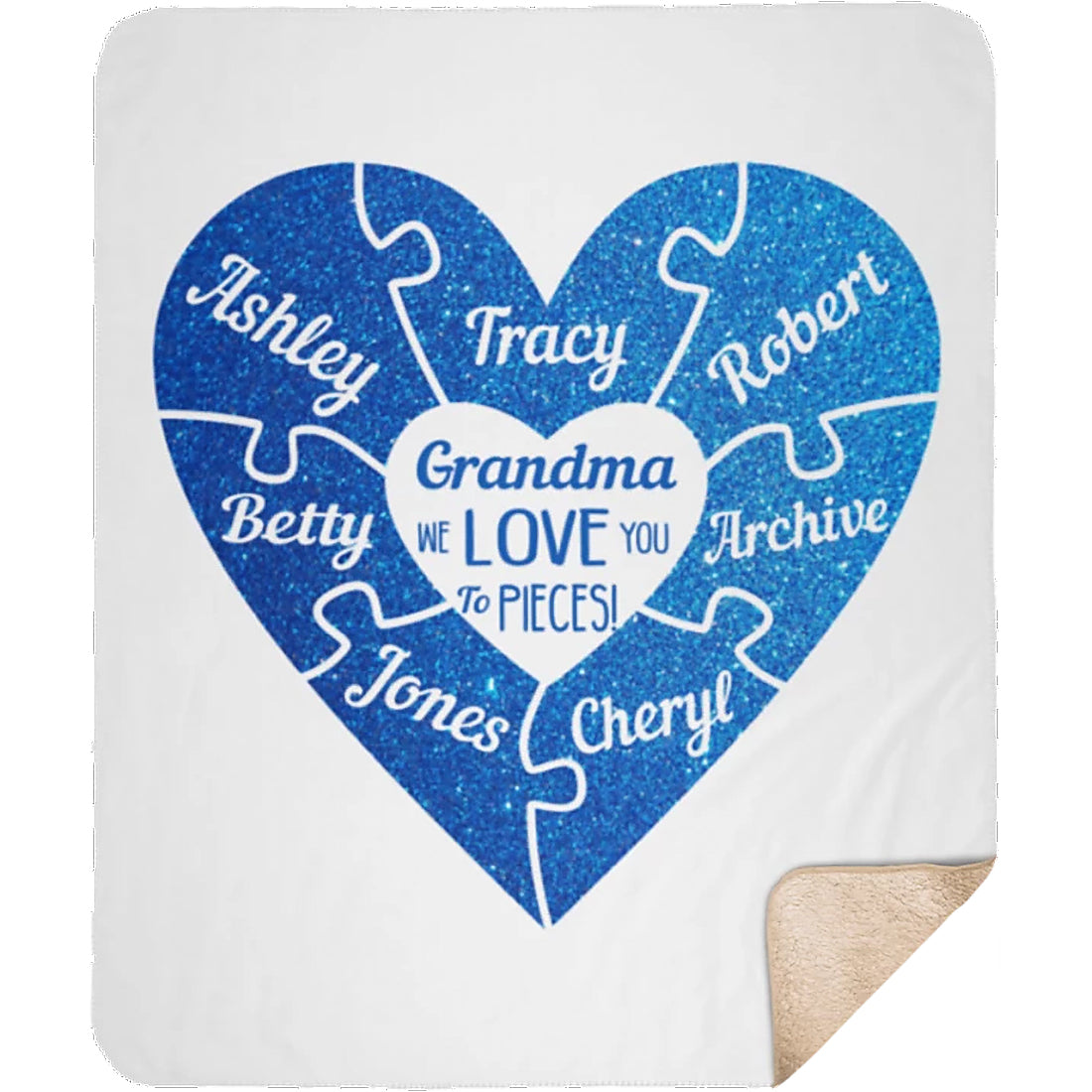 Personalized Custom Name We Love You to Pieces Blanket
