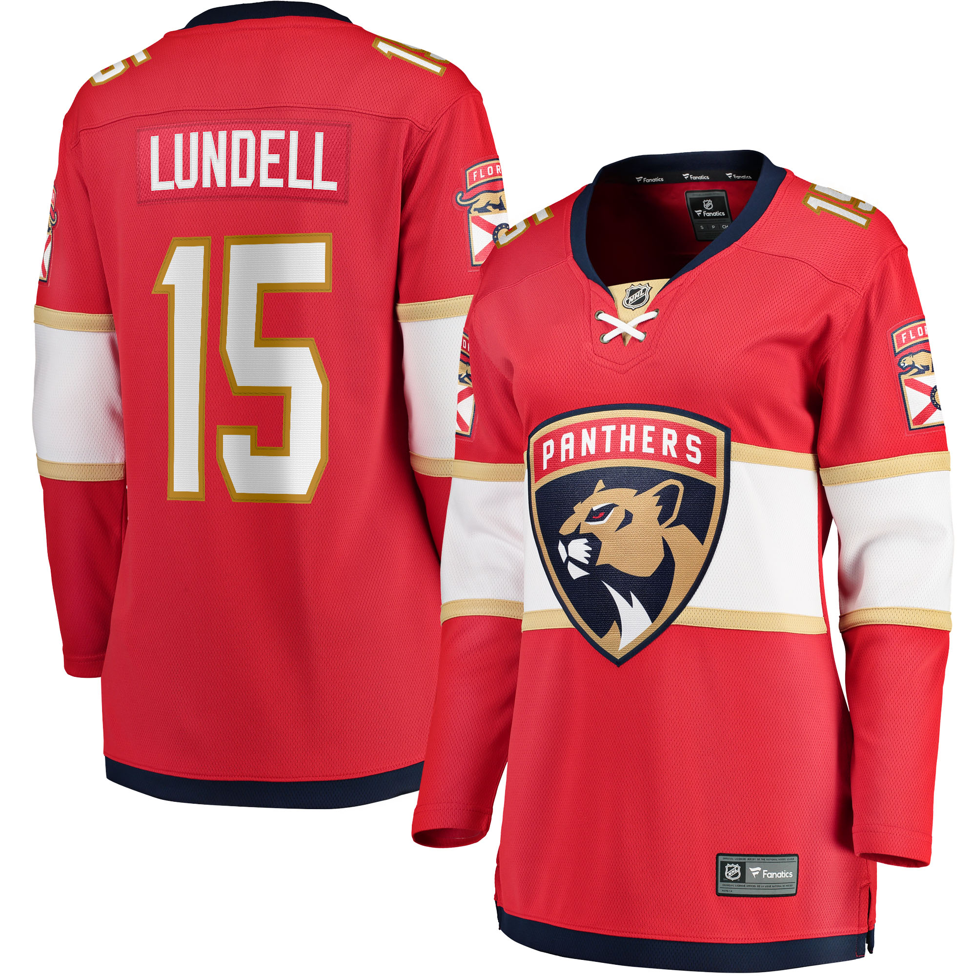 Anton Lundell Florida Panthers Branded Women's Home Breakaway Player Jersey – Red