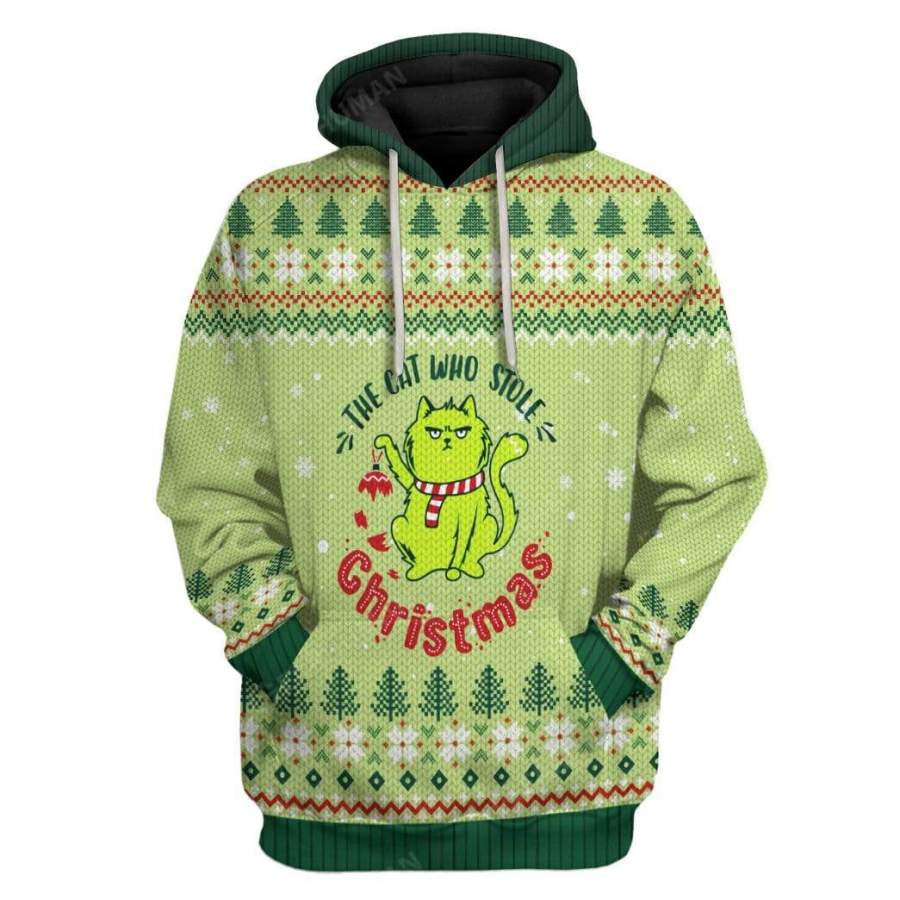 Ugly Christmas The Cat Who Stole Christmas Custom Tshirt Hoodies Apparel