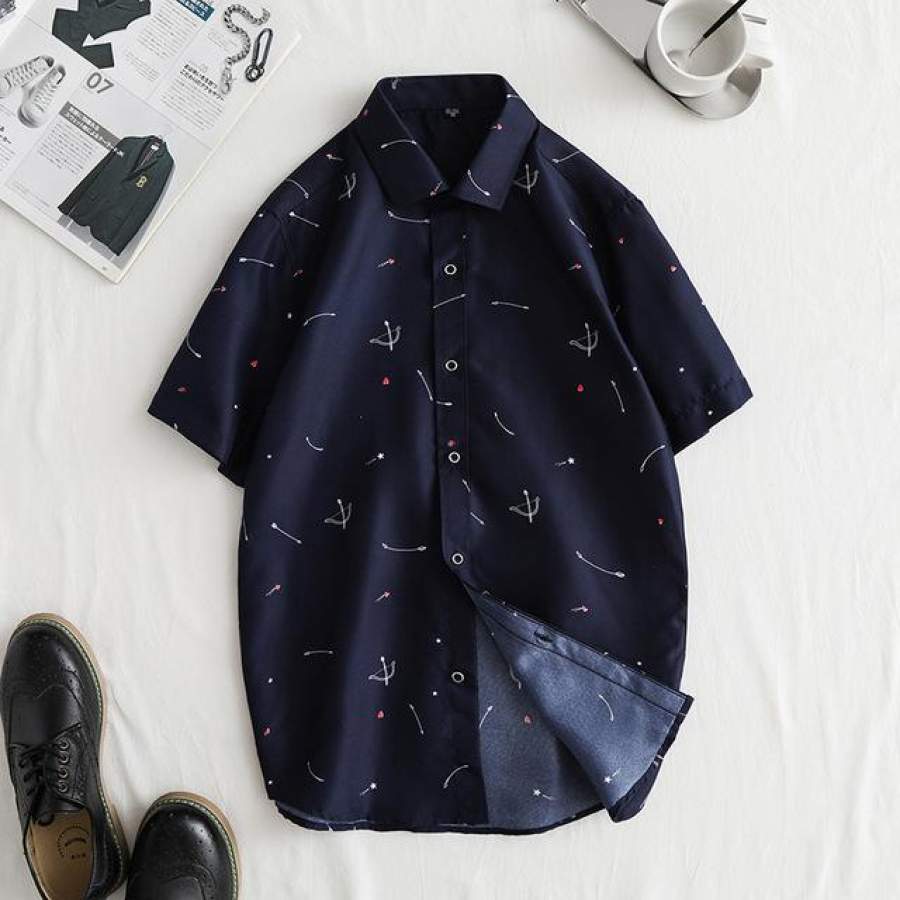 Summer New Men Casual Clothing  Short Sleeve Shirt Men White Shirts 5 color
