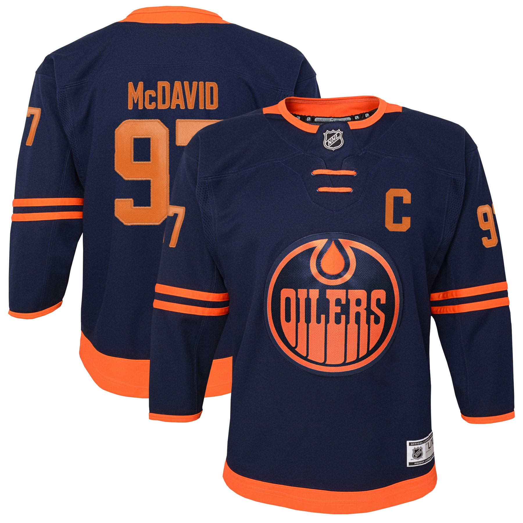 Connor McDavid Edmonton Oilers Youth Alternate Premier Player Jersey – Navy