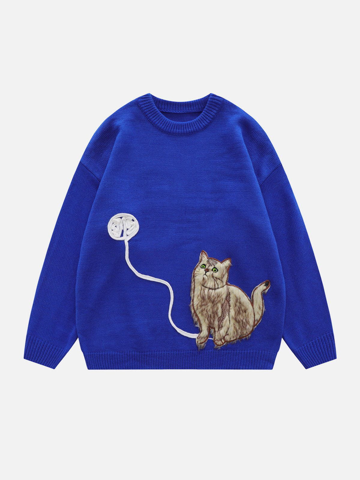 Talishko™ – Cartoon Cat Print Sweater