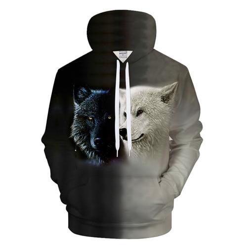 Black & White Wolves Hoodie