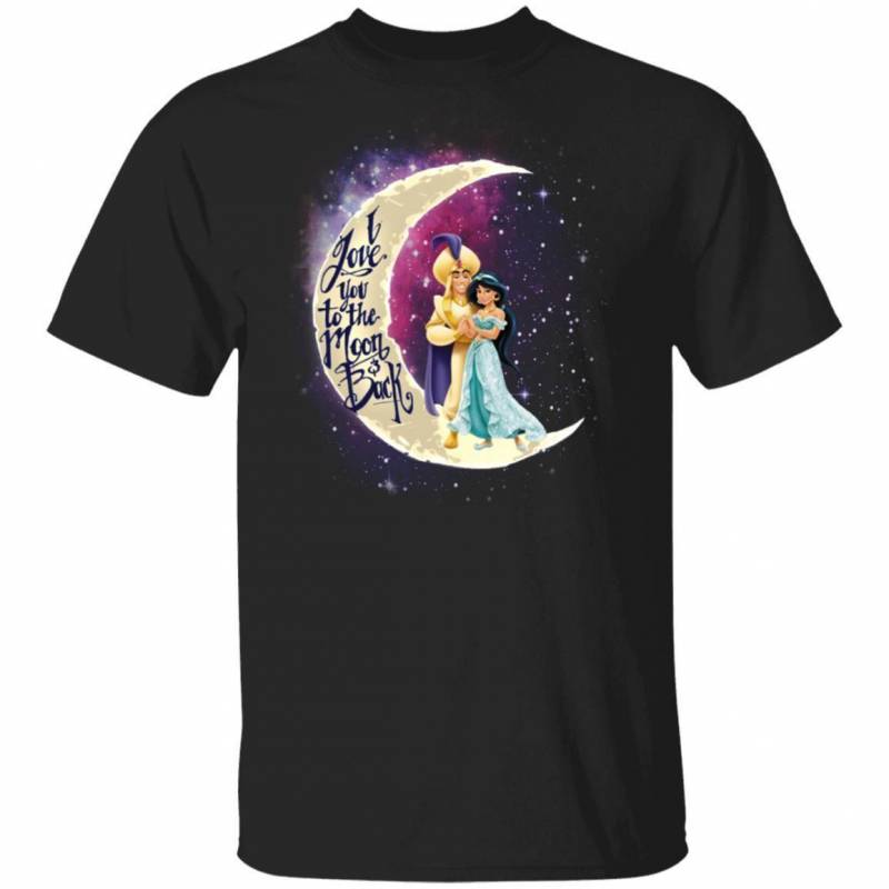 Valentine Jasmine And Aladdin T-shirt I Love You To The Moon And Back MT01