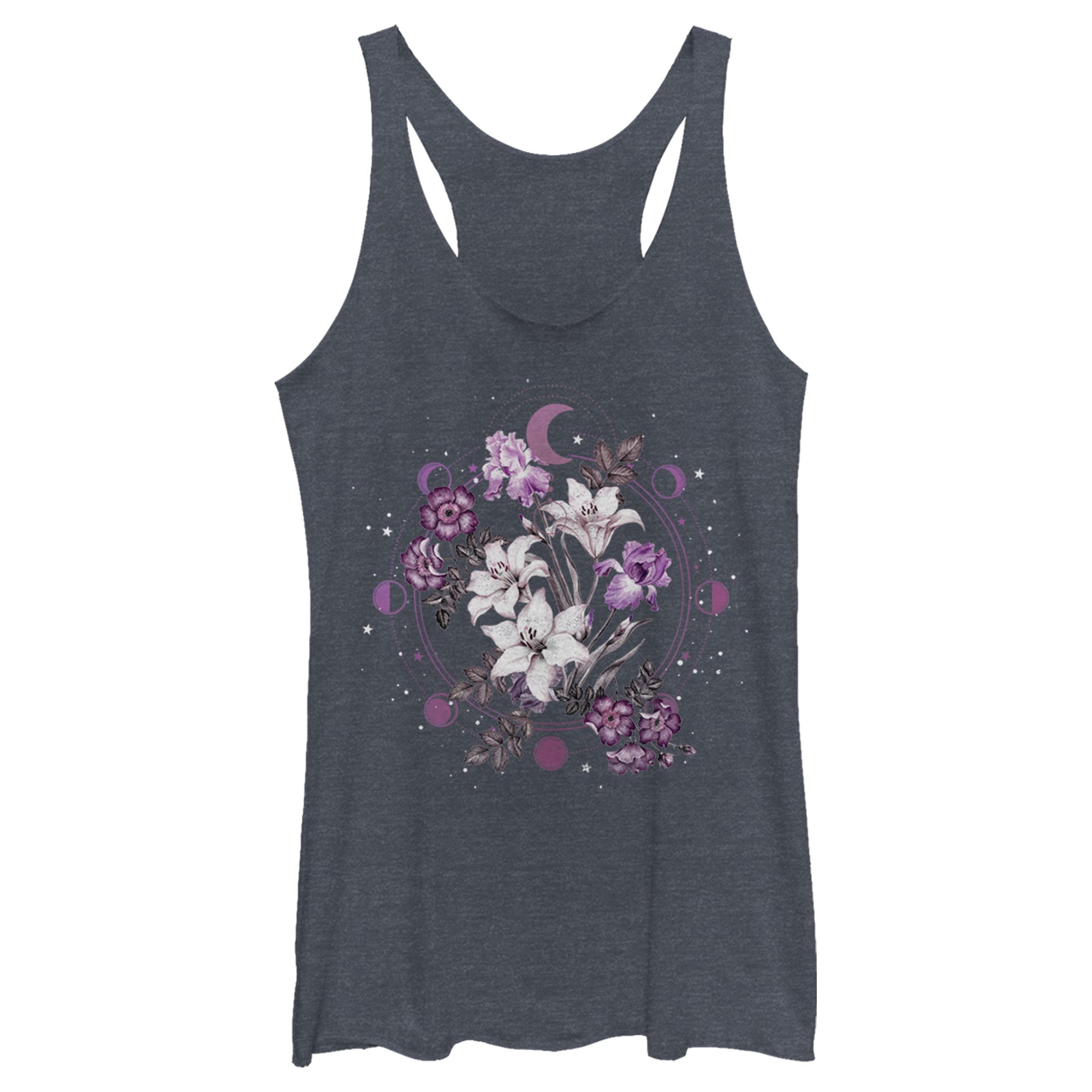 Women’S Lost Gods Floral Moon Racerback Tank Top