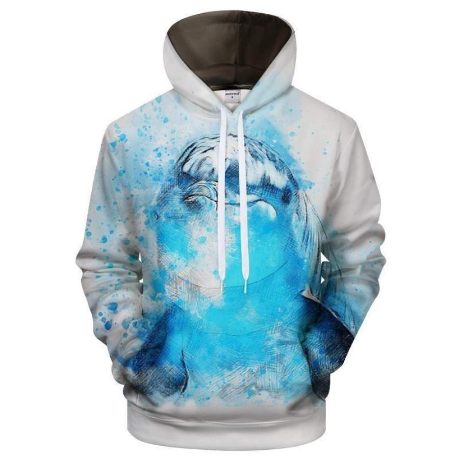 Blue Bubbles Dolphin Hoodie Unisex 3D All Over Print