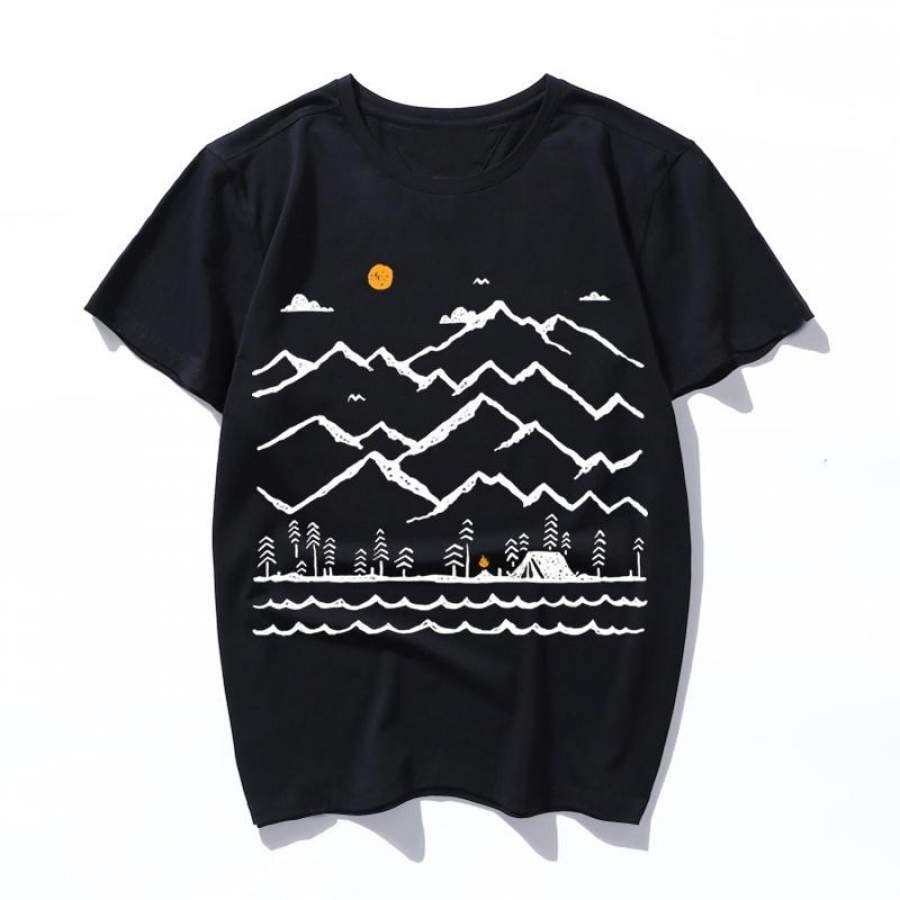 camp fire harajuku cute clothes women men print Tshirt punk vintage camisas Casual Loose gothic T-shirt Tops