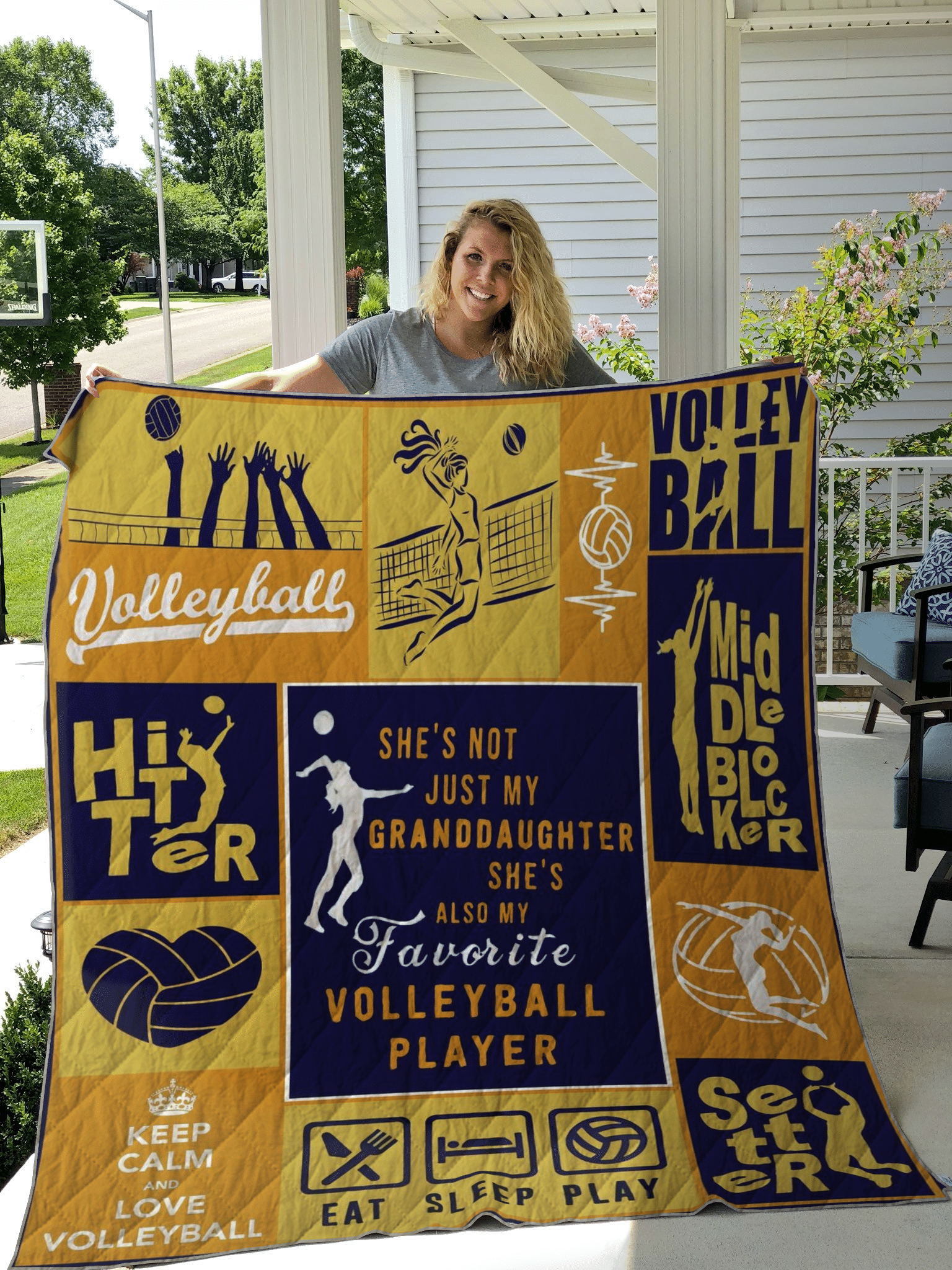 My Granddaughter My Favorite Volleyball Player CL18100488MDQ Quilt Blanket