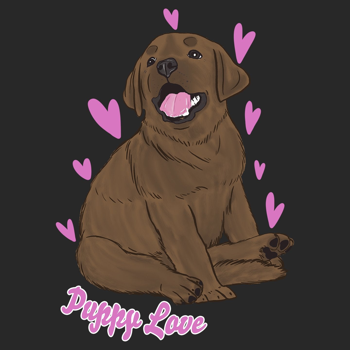 Chocolate Labrador Puppy Love – Adult Unisex T-Shirt