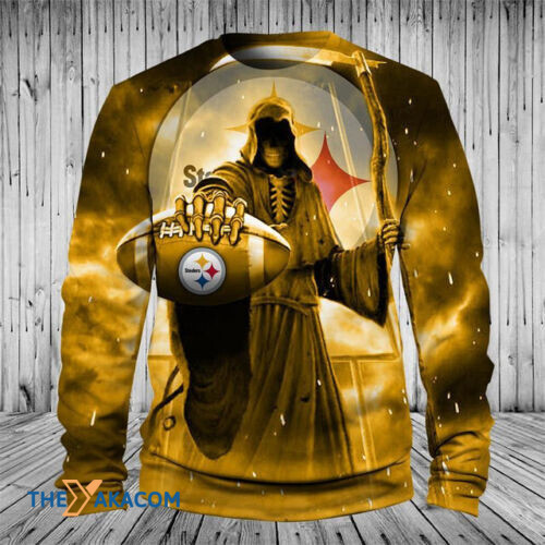 Pittsburgh Steelers Grim Reaper Great Gift Sweatshirt Long Sleeve Crewneck Casual Pullover Top