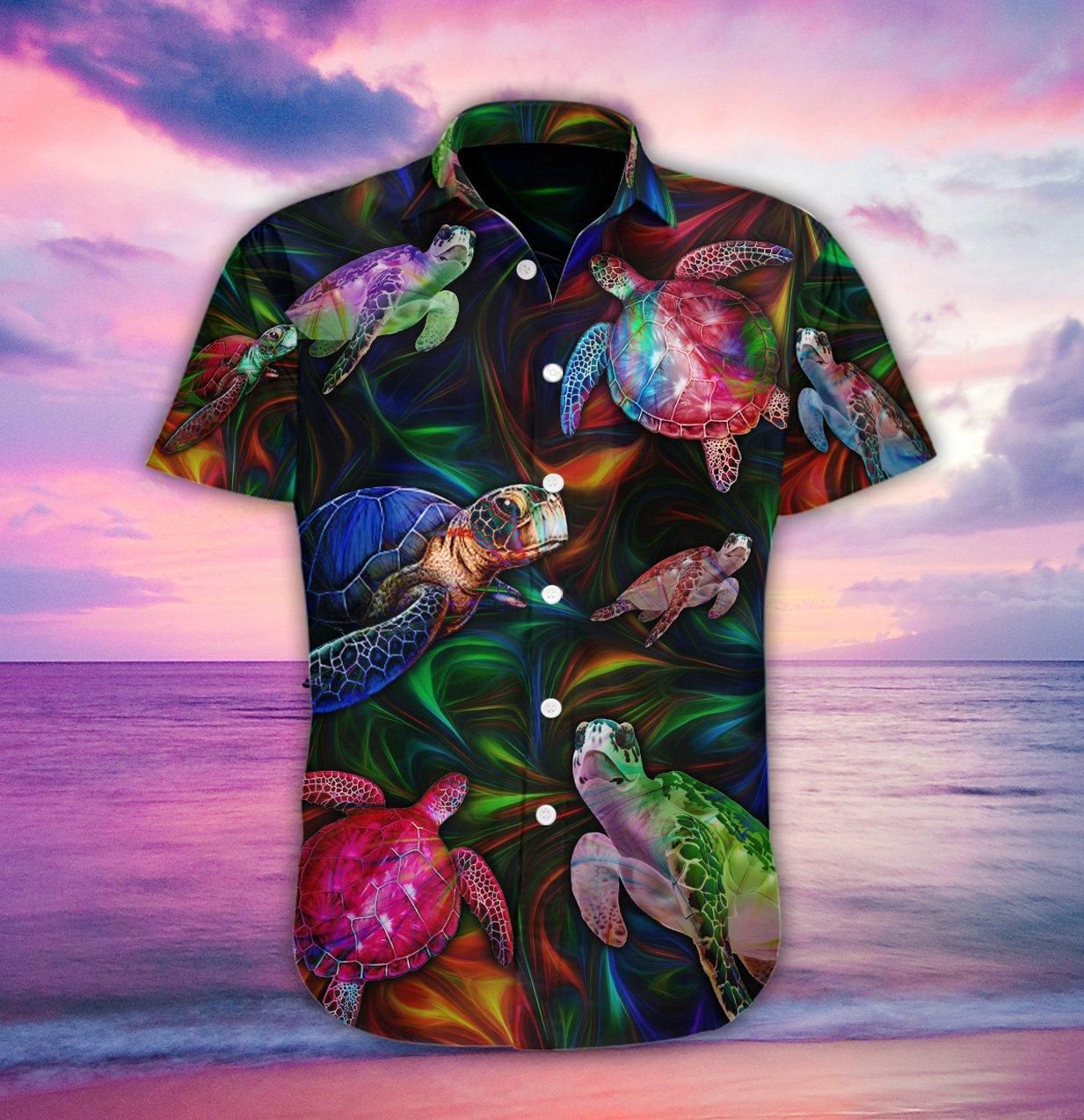 Turtle Fantasy Aloha Hawaiian Shirt Colorful Short Sleeve Summer Beach Casual Shirt For Men And Women