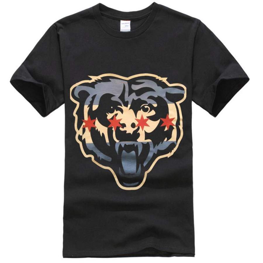 Unisex New Custom Chicago Bears Flag T-Shirt