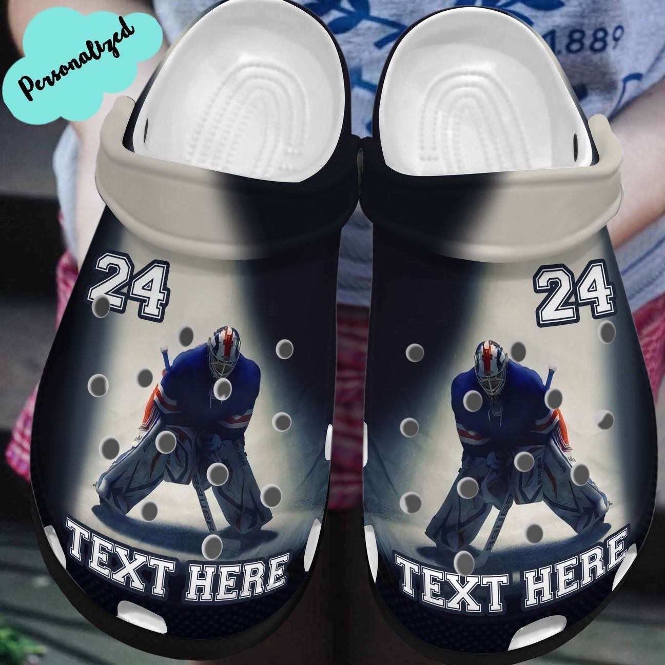 Hockey Personalized Clog, Custom Name, Text, Color, Number Fashion Style For Women, Men, Kid, Print 3D V510