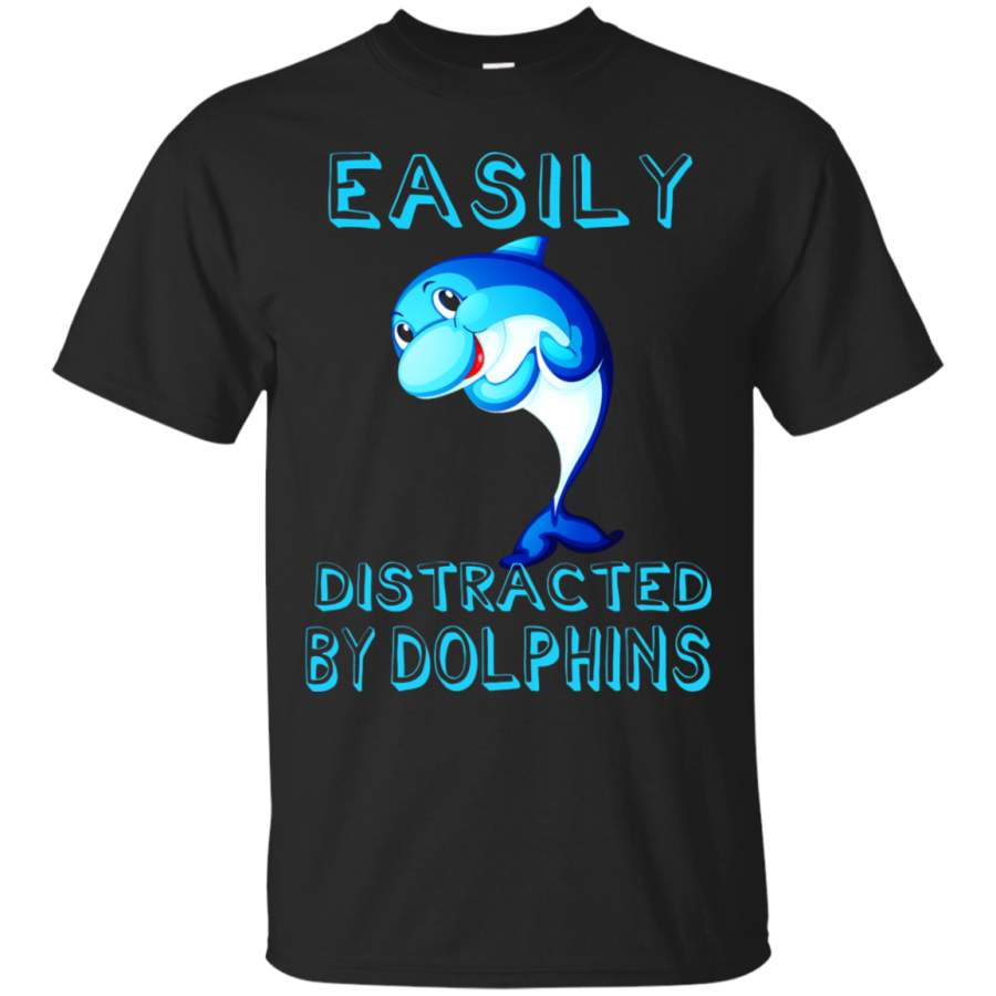 AGR Easily Distracted By Dolphins Animals T-Shirt